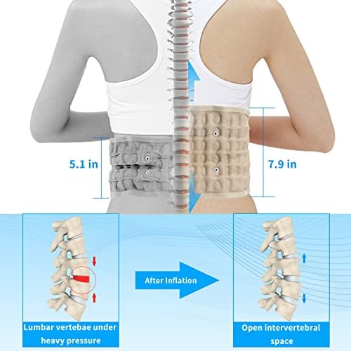 Decompression Back Belt, Inflatable Back Brace for Back Pain,Beige