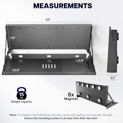 VIVO Black Flip Down Magnetic 24 in Keyboard Tray Mount, Mount-MAGKB1