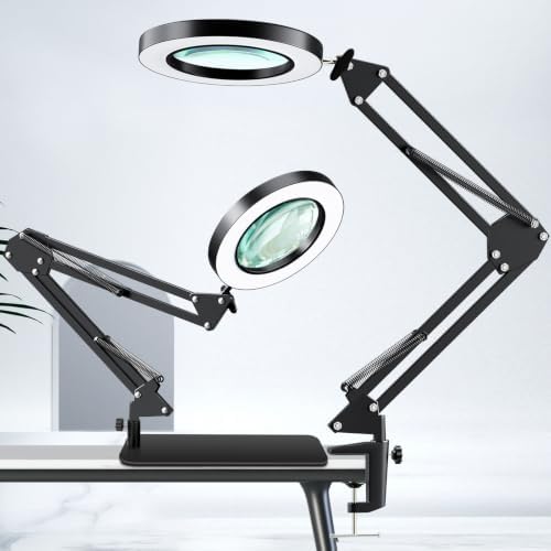 HITTI 10X Magnifying Glass with Light, 1800 Lumens Stepless Dimmable