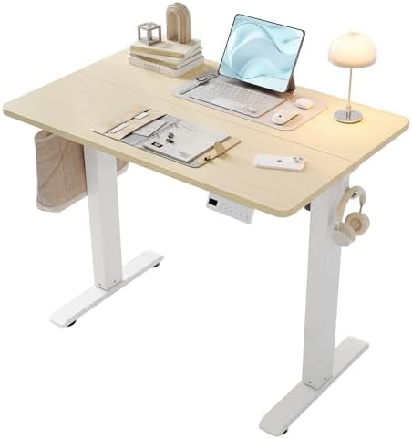 YDN Electric Standing Desk, 35x20 Inch, Nature