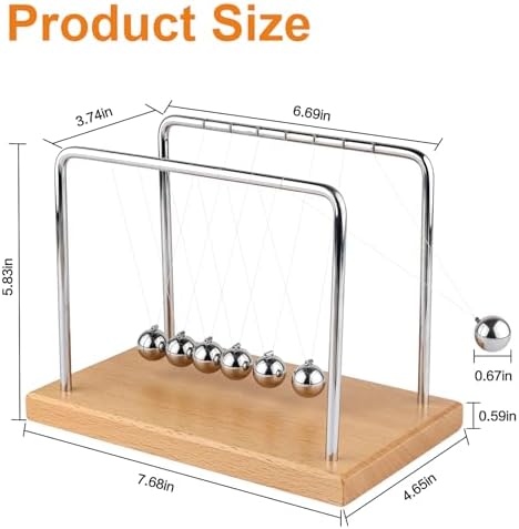 Newton's Cradle Balance Balls Fascinating Physics Gadget for Home and Office 7 Beads (7 Beads)
