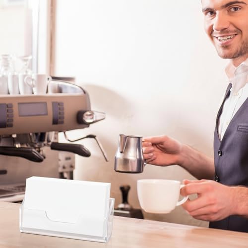 Eersida 32 Pcs Acrylic Business Card Holder for Wall Mount or Place on Desk
