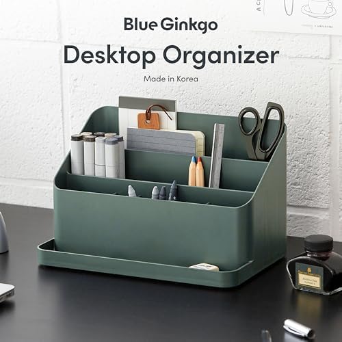 BLUE GINKGO Desk Organizer, Office Supplies, Green, Made in Korea