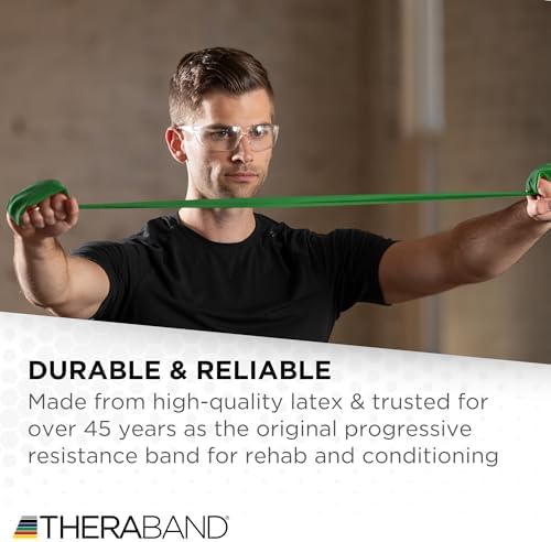 THERABAND Professional Resistance Band, Green Level 3 Heavy, 5 ft Exercise