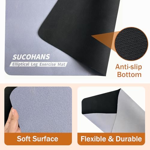 Under Desk Elliptical Mat 23.6" x 17", Non-Slip Mat for Stepper