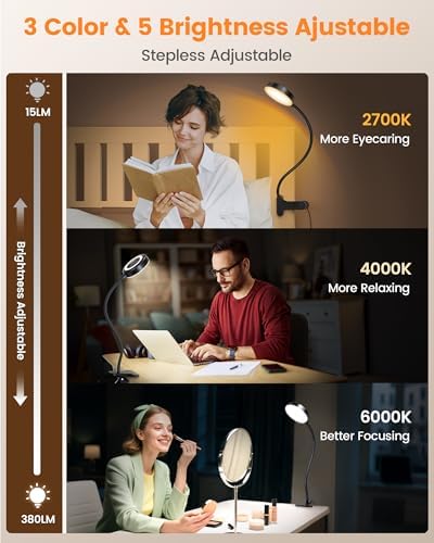 Glocusent 72 LED Desk Lamp for Dorm,Amber Night Light with Remote Control