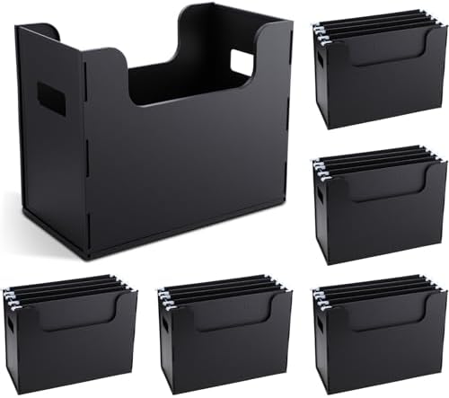 6 Pcs Portable Desktop File, Filing Organizer, Black