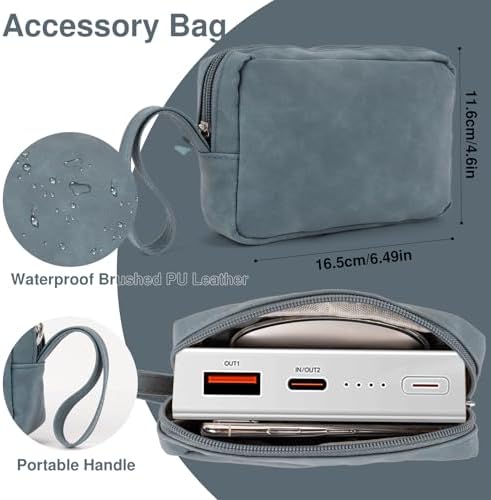 Allinside 13-14 Inch Laptop Sleeve Case for MacBook Pro 14" 2021-2026/MacBook Air 13" 2010-2017/MacBook Pro 13" 2010-2015, Waterproof Matte PU Leather Sleeve Cover with Stand & Accessory Pouch, Blue