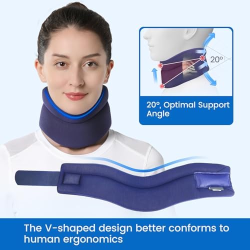 Velpeau Soft Neck Brace for Neck Pain and Support, Sleep Apnea, Blue S