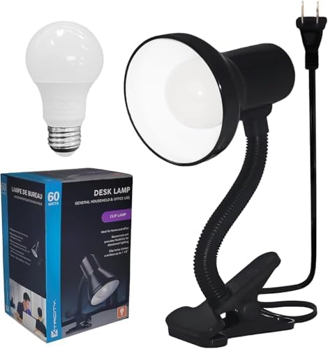 Xtricity LED Clip on Desk Lamp with 360° Flexible Gooseneck (Black Finish)