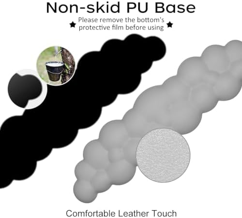 JIKIOU Upgrade Leather Cloud Wrist Rest for Keyboard and Mouse & Cup Pad