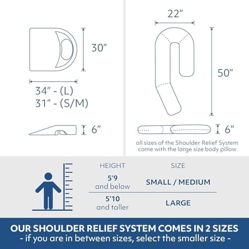 MedCline Shoulder Relief System, Side Sleeper, Small/Medium 5'9" and Under