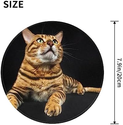 Cute cat on Black Space cat Mouse pad Cute,Gaming Mouse pad Small Non-Slip Round Mouse Pads for Wireless Mouse,Laptop,Desk