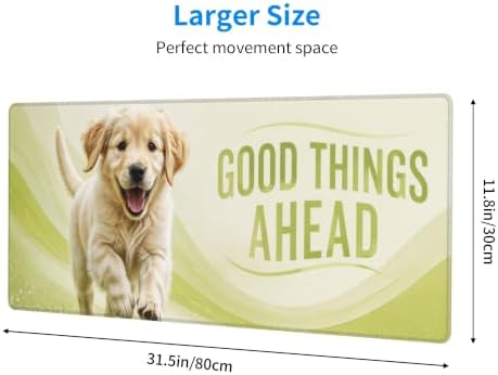 Golden Retriever Large Mouse Pad Mouse Pad Gaming 11.8x31.5 in Green