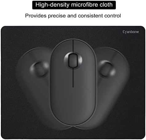 Basic Black Mouse Pad Small Size, Portable Mini Mousepad for Home Office
