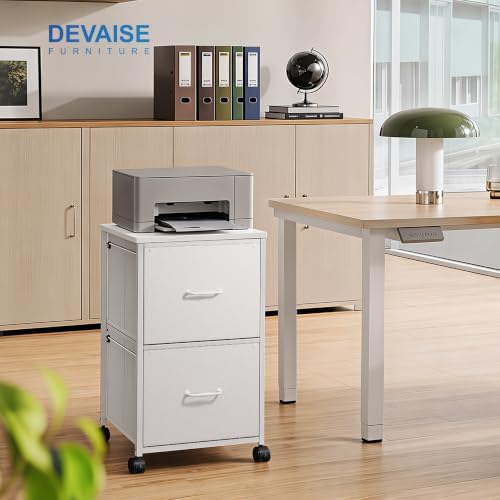 DEVAISE 2 Drawer Mobile File Cabinet with Open Storage Shelf