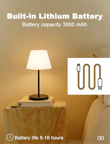 WEILAILUX Small Outdoor Table Lamp, Shower Lamp Waterproof (Mini Wood)