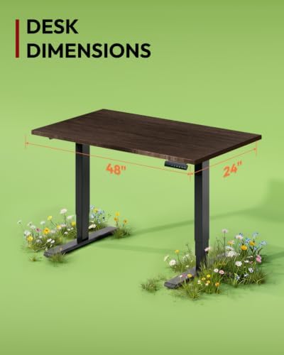 SANODESK Solid Bamboo Dual Motor Standing Desk, 220 lbs, 48×24