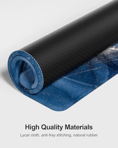 Auhoahsil Large Mouse Pad with Wrist Rests for Keyboard & Mouse, Thick Soft Ergonomic Memory Foam Wrist Supports, Big & Long Desk Mat 35.5 x 15.7 in, for Office Gaming Computer, Ink Navy Marble