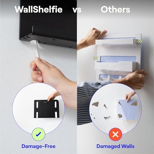 WallShelfie Bedside Wall Organizer & Dorm Decor for Dorm Room - White