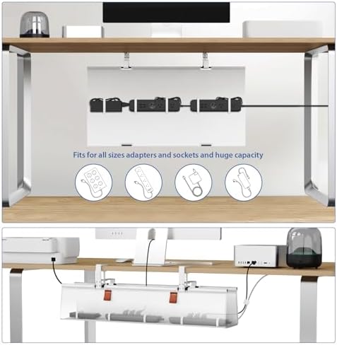 Zilink Under Desk Management Tray Desk Cable Organizer 30 inch, White