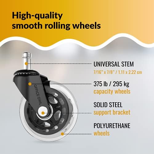 5 Pack Office Chair Wheels, Universal Replacement Casters for Desk Chairs