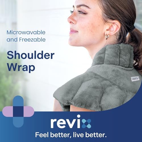REVIX Neck Heating Pad Microwavable, Weighted Heat Wrap for Neck Shoulders