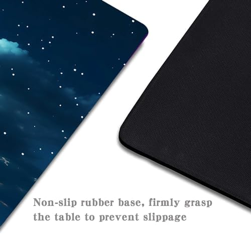 Ocean Mouse Pad, Quiet Night Moon Illuminating The Clear Blue Ocean Mousepad,Square Waterproof Mouse Mat Non-Slip Rubber Base Mousepad,Mouse Pads for Desk Computer Laptop Desk Accessories