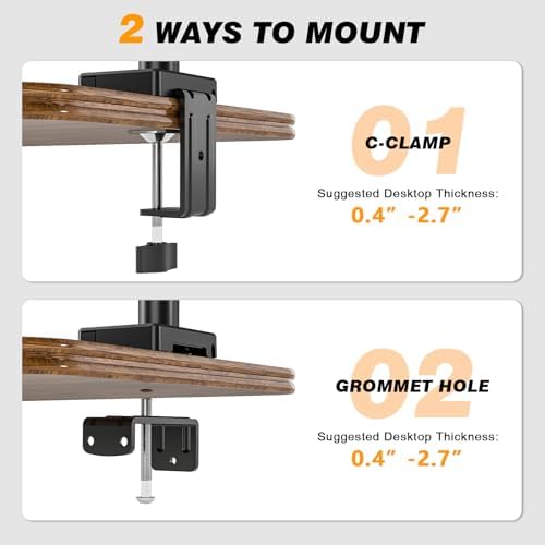 TVON Single Monitor Stand & Monitor Arm Desk Mount up to 35 Inches