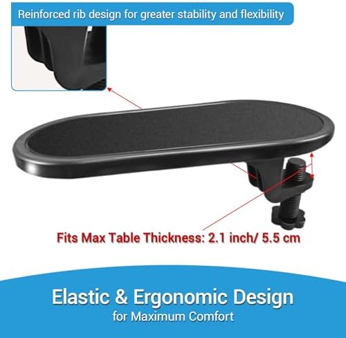3 PCS Arm Rest for Desk,Rotating Adjustable Computer Desk Armrest Extender Tray,Ergonomic Elbow Support Relieve Stress,Eliminate Pain,Reduce Office Occupational Chronic