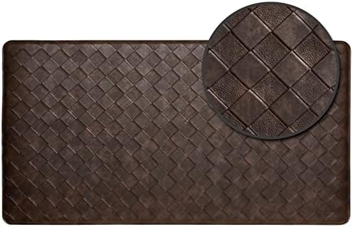 Home Dynamix Trenton Solace Traditional Diamond Textured Kitchen Mat, Espresso, 17"x39" (Pack of 2)