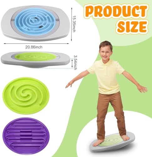 Balance Board with Maze for Kids, 20 Inch Labyrinth Wobble Board, Labyrinth