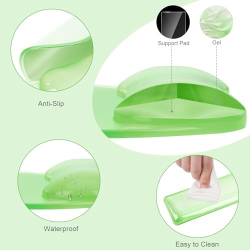 MOSISO Cooling Gel Wrist Rest Support for Mouse Pad&Keyboard Set, Green