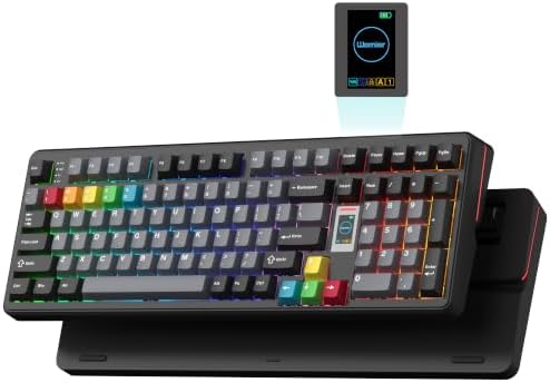 Keymatic WK98 Mechanical Keyboard, Creamy Gaming Keyboard with Screen&Knob