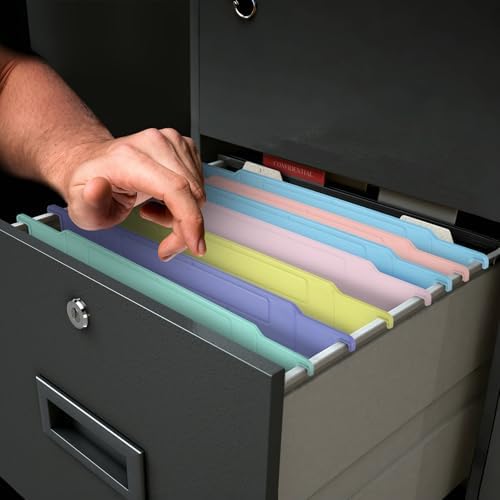 Watersay 12 Pack File Cabinet Dividers 11 x 6 in, Pastel Color