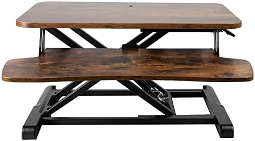 VIVO Rustic Vintage Brown 26 in Standing Desk Converter, DESK-V026KN