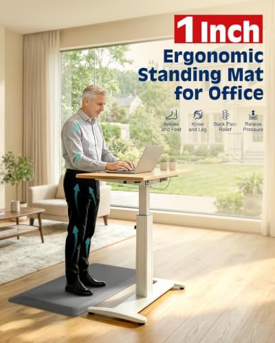 FEATOL 1 Inch Extra Thick Anti-Fatigue Mat for Standing Desk & Kitchen