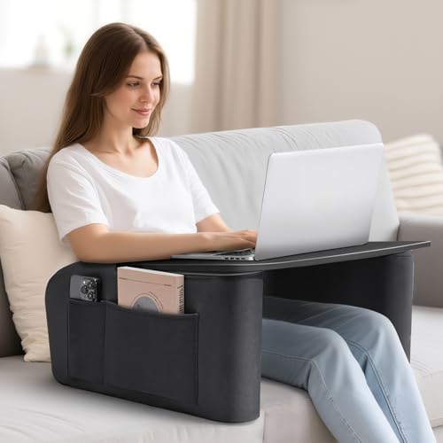 OPTIXCELL Lap Desk with Arm Rest, Ergonomic 17" Laptop Desk for Bed & Couch