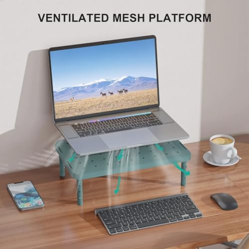 WALI Computer Monitor Stand for Desk, Adjustable Laptop Riser, up to 44 lbs