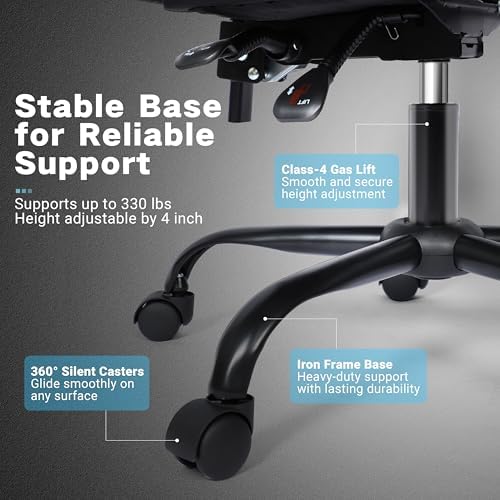 Gaming Chair with Footrest and Lumbar Support, Height Adjustable Chair with 360°Office Desk Chair,Heavy Duty 330lbs Computer Chair for Adults