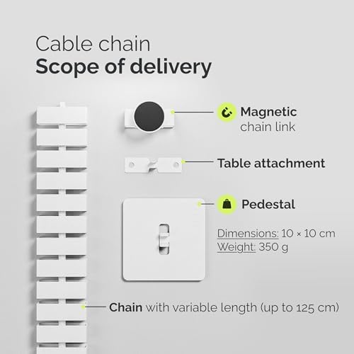 VALU Under Desk Cable Organizer, 49in - White, with Magnet