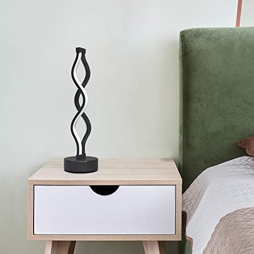 NUÜR Black Infinity Spiral LED Table Lamp, Dimmable Bedside Lamp