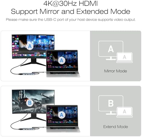 BENFEI USB C Hub 5-in-1 with 4K HDMI(Certified), 100W Power Delivery, 3 USB-A, Silicone Cable, Aluminum Case Compatible with MacBook Pro/Air, iPad Pro, iMac, iPhone 15 Pro/Pro Max, XPS, Thinkpad