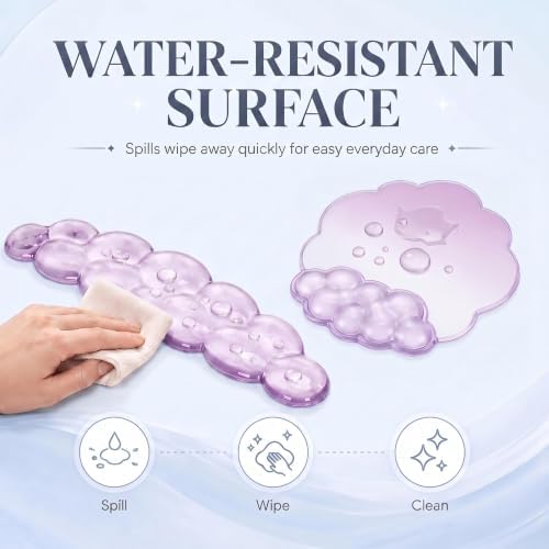Gel Cloud Wrist Rest, Keyboard & Mouse Pad Set for Office, Non-Slip Support