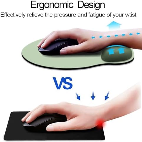 DOOKE ErgoComfort Wrist Rest Mouse Pad-Ergonomic Office Mousepad with Wrist Support-Non-Slip, Design Desk Accessories Mat for Home&Game Decor Antique Green