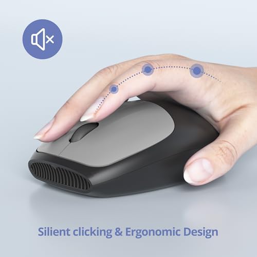 surmen Cute Keyboard and Mouse Wireless, Full-Size Retro Typewriter Wireless Silent Colorful Keyboard Low-Noise 2.4GHz for Home and Office (6-Gradient Dark)