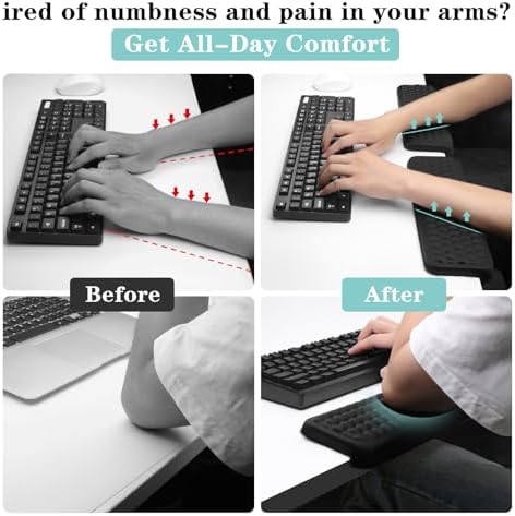 L-Shaped Desk Elbow Pad for Desk, 2-Piece Memory Foam Desk Edge Cushion