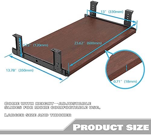 FRMSAET Office Product 20/24/30 inch Keyboard Drawer Tray (24 in, Cherry)