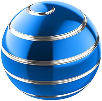 Kinetic Spinning Desk Toy Metal Fidgets ADHD 1.54in Blue Silver