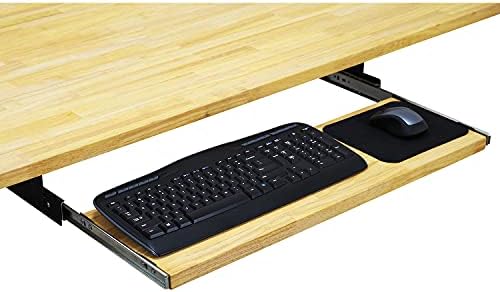 BenchPro Keyboard Tray Hardwood Butcher Block, Lacquered, 9" D x 27" L